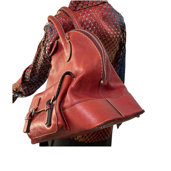 Reduced—CHLOE vintage Edith Dome Bowler red calfskin leather satchel tote, VGC - Picture 3 of 16